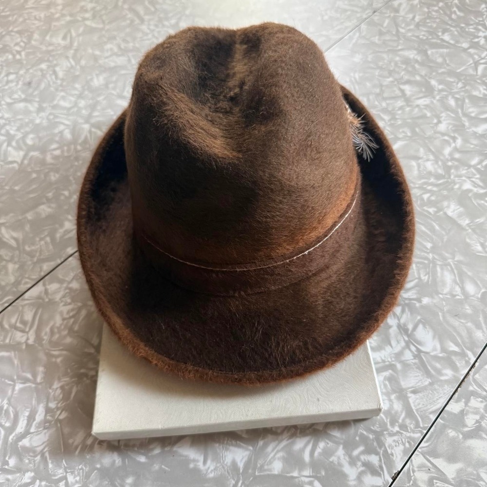Vintage Biltmore Brown Beaver Fur Fedora Hat Size 7 1/2